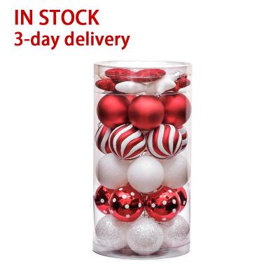 China EAGLEGIFTS Shatterproof 50cm Red and White Shatterproof Ball Christmas 35pcs Ornament for sale