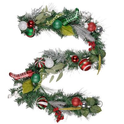 China Christamas Decoration EAGLEGIFTS 6ft Artificial Christmas Wreath Wall Decoration with LED Light for sale