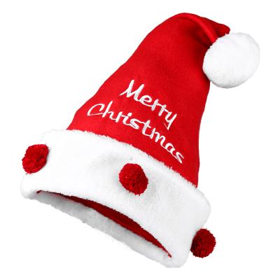 China Promotion Christmas Gift EG Knit Small Red Paper Santa Hat Felt Hats And Beard Stars Non Woven Fabric for sale