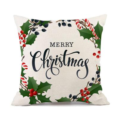 China Portable Merry Christmas Pillow Case Cushion Cover Decorative And New Year Luxury Throw Linen Vintage Covers 18 x 18 Dutch for sale