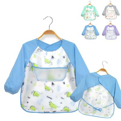 China Overall Wholesale Long Sleeve Sublimation Baby Toddler Washable Waterproof Disposable Coverall Bib for sale