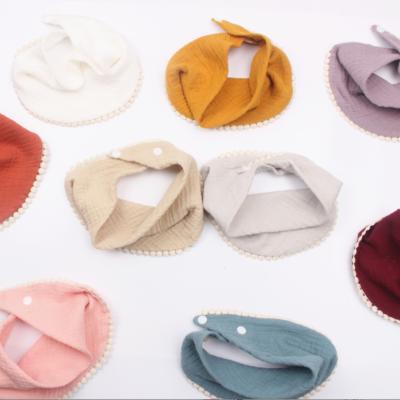 China Washable 100% Organic Cotton Muslin Curled Baby Bibs For Boys for sale