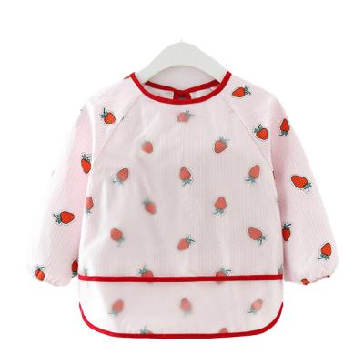 China Washable Long Sleeve Babies Bibs Kids Paint For Girls Integrated Bib Overall Waterproof for sale