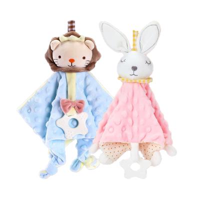 China Baby Friendly Bes Sell Soft Baby Comforter Safety Blanket Toy With Plush For Sleeping Rabbit Animal for sale