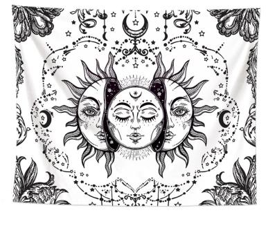 China Simple Home Decor Custom Printed Polyester Woven Mandala Moon Phase Boho Tapestry Psychedelic Wall Hanging for sale