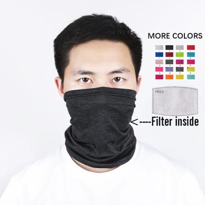 China Custom Multifunctional PM 2.5 Filter Tube PM2.5 Face Bandana Neck Cuff Cooling Head Scarf With Filter for sale