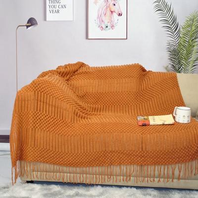 China Custom Acrylic Anti-pilling Throw Knitted Home Decor Chunky Knit Thick Novelty Blanket with Custom Logo for Couch for sale