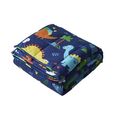 China Cartoon Design 100% Sustainable 5lb Cotton Weighted Blanket For Kid And Baby for sale