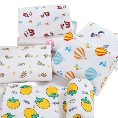 China Wholesale Custom Cartoon Organic Cotton 6 Layers Muslin Wraps Baby Kid Blanket Cotton Newborn Receiving Super Soft 100% Summer for sale