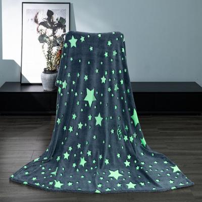 China Best Selling Modern Coral Fleece Magic Glow in Glowing Dark Blanket Flannel Custom Made for Running Kids for sale