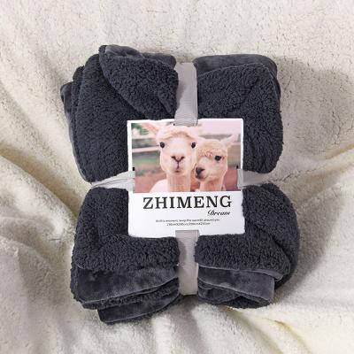 China Wholesale Hot Sale Anti-pilling Sherpa Flannel Fleece Throw Blanket Microfiber Double 2 Ply With Logo Custom Bulk Gift for sale