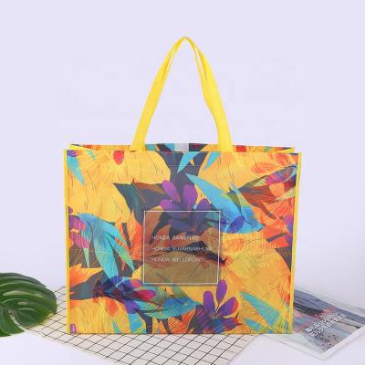 China Wholesale Reusable Good Quality Cheap Price Custom Printing Laminated Non Woven Packaging PP Bag With Double Handles for sale