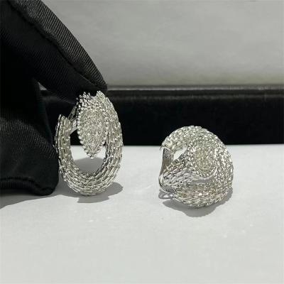 Китай Круглый рез 18k Белое золото Алмазные серьги 1,0ct Змеиные богемные серьги продается