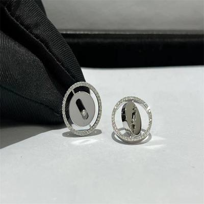 China Custom 18k White Gold Diamond Earrings AU750 Gold Diamond Earrings For Women for sale