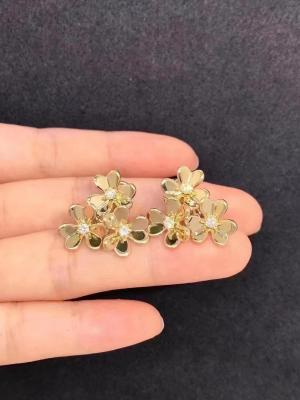 China El alto diente natural pulido de la joyería fijó aturdir el oro amarillo HK que fijaba los pendientes de la joyería en venta