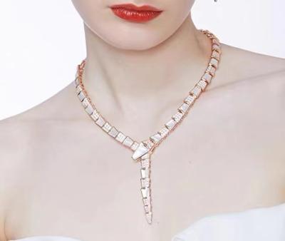 China Real Diamond Serpenti Viper Necklace 18K Gold Diamond Necklace for sale