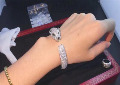 China Cartierjewelry 18k white gold Panthere de Cartier bracelet 706 diamonds for sale