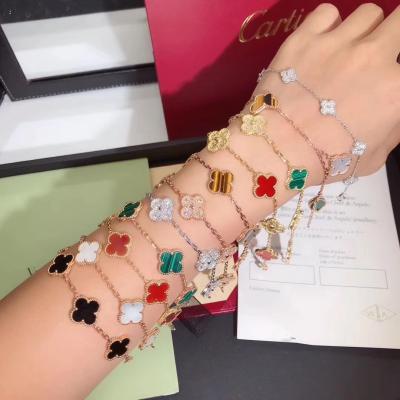 China Luxusperlenschmuck, der 18K Gold Van Cleef Jewelry, Motivvan Cleef Weinlese-Alhambra Bracelets 5 Kopienschmuck bezaubert zu verkaufen