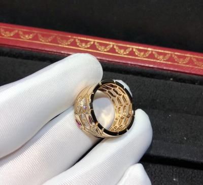 China Glamouröser 18K Gold Rubin und Diamant Ring Luxus Schmuck Marken Serpenti Ring zu verkaufen