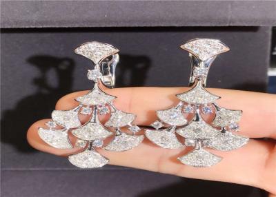 China Pendientes ideales del oro blanco de los diamantes 4.2ct 206 18kt de las divas de en venta