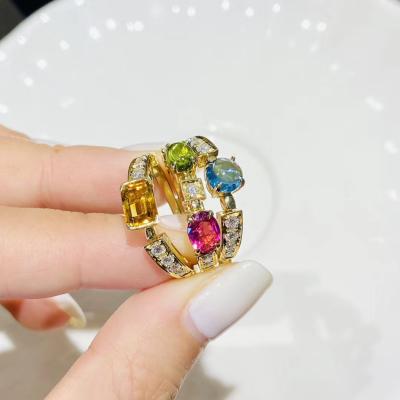 China Edelstein-Ring des 0.2ct 18k der Frauen natürlicher farbiger Gold zu verkaufen