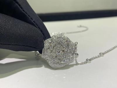 China Weißgold Piaget 18k mit 118 Diamanten 2.86ct Rose Pendant Necklace zu verkaufen