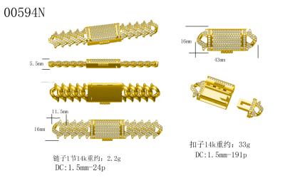 中国 S925 Moissaniteの氷のキューバの鎖14kの金はCADの設計をめっきした 販売のため