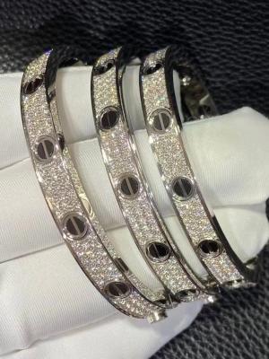 China Cartier De Love Bracelet N6032417 Novia Lujo Diamante Joyería Joyería Brazalete de amor 18k Oro blanco en venta