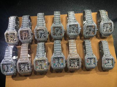 China Luxe Design Hip Hop Iced Out Lab Diamanten Moissanite Diamanten Horloge Te koop