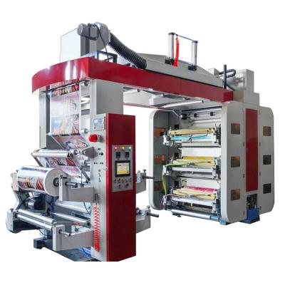 China Six Colors Flexo Printing Machine White Paper Fan Body Printing Cup Wapers Non Woven Fabric Bag Plastic Sheet Roll Printing Machine for sale