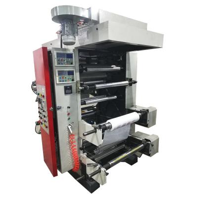 China Two color plastic flexo printing machine high performance two color flexo pp PE roll bag printing machine for sale