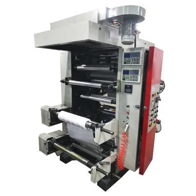 China Two Color Plastic Flexo Printing Machine Two-color PE PP PET Flexo Roll 2020 Plastic Roll Printing Machine for sale