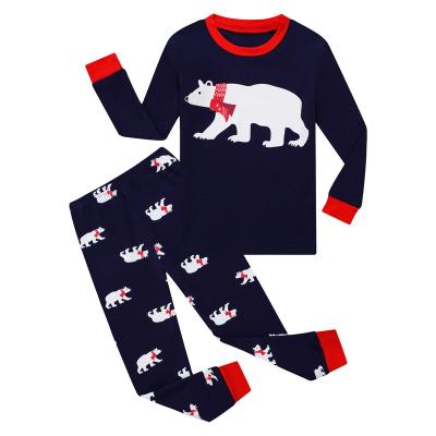 China Boys Thermal Pajamas Sets Christmas Pajamas Back 100% Cotton 2 Piece Pajamas for sale