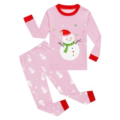 China Thermal Cartoon Lovely Little Girls Boys Long Sleeve Christmas Pajamas Sets 100% Cotton Pajamas Toddler Kids Pajamas for sale