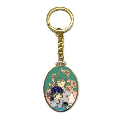 China Promotion Gift Westar Bulk Custom Metal New Hard Soft Enamel Cute Anime Gold Plated Keychains for sale