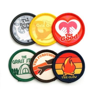 China Westar Colorful Digital Handmade Hot Selling Round Printing Embroidery Patches Custom Iron On Backing for sale