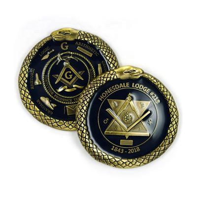 China Europe Free Sample Antique Low Price Gold Plated Military Challenge Coins 3d Snake for sale