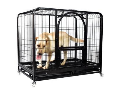 China Breathable Heavy Duty Galvanized Steel Metal Dog Kennel Cage With Wheels for sale