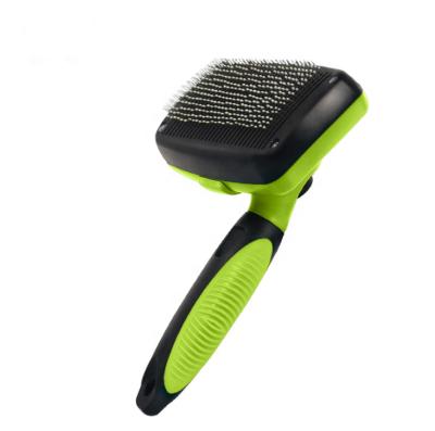 China Stocked Pet Grooming Hair Remover Self Cleaning Slicker Brush With Sticky Beads for sale