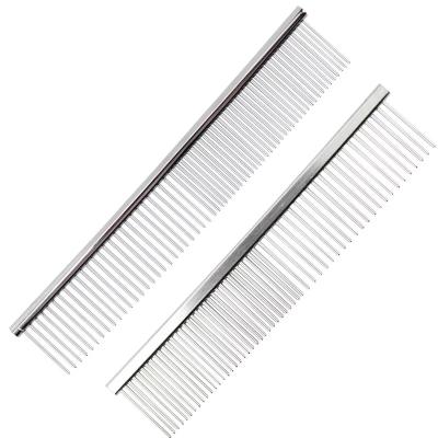 China Viable Pet Grooming Comb Stainless Steel Comb Brush for Dog and Cat Pet Metal Flea Remover Comb for sale