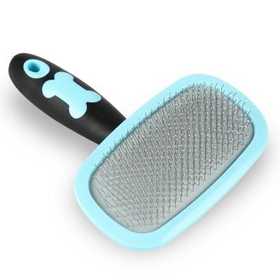 China Stocked Dog Cat Shedding Tool Fur Remover Pet Comb Grooming Brush Cleaner for sale