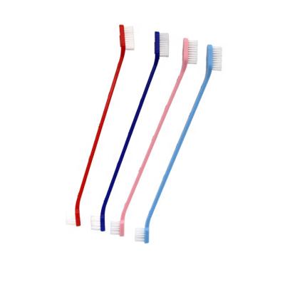 China Wholesale Viable Dog Toothbrush Stick Handle Dog Double Long Cleaning Toothbrush for sale