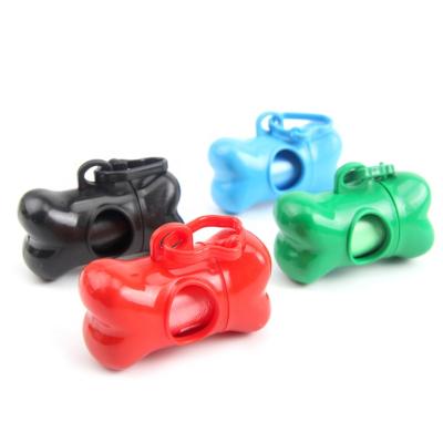 China Viable Bone Shaped Plastic Pet Cleaning Bag Holder Poop Bag Dispenser for sale