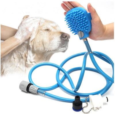 China Sustainable Silicone Pet Rubber Pet Grooming Brush Comfortable Bathing Tool Massager for sale