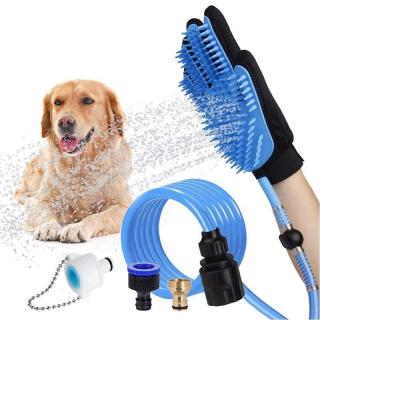 China Viable Pet Grooming Tool Dog Cat Massage Shower Sprayer Hair Remover Brush Glove, Silicone Pet Bath Grooming Glove for sale