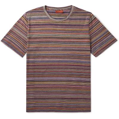 China custom Anti-wrinkle band t-shirt embroidered logos t-shirt mens striped crewneck t-shirt for men for sale