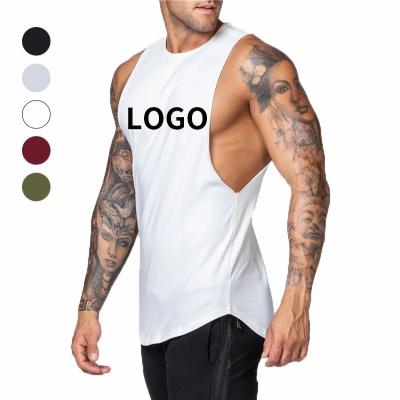 China QUICK DRY Custom Cotton Mens Muscle Wicking Sweat Shirts Workout Fitness Wear Logo Gym Athletic Shirts Sleeveless for sale