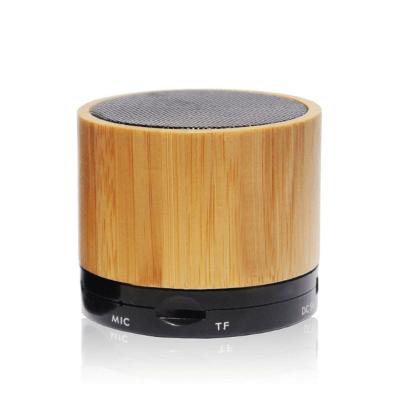 China Wireless Portable Bamboo Wood Mini Built-in Microphone Outdoor Speaker for sale