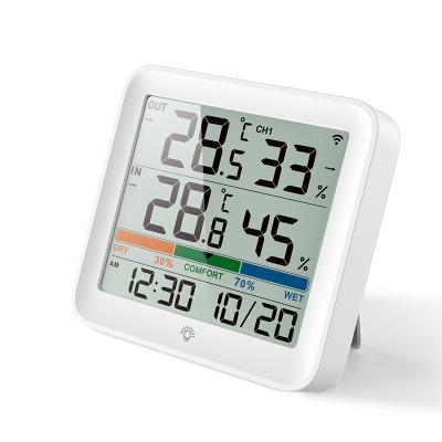 China New Household Time Temperature Clock Multifunctional Color Screen Thermometer With Outdoor Unit Large Screen Simple Electronic Clock for sale