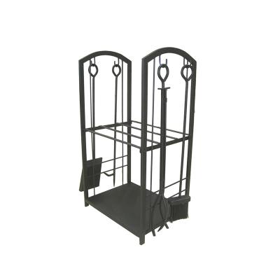 China Household Wrought Iron Hand Forged Fireplace Log Rack / Holder / Trash Cans for sale